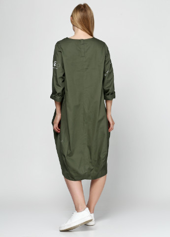 Оливковое (хаки) кэжуал платье Bize fashion