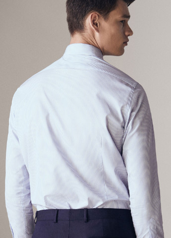 Голубой кэжуал рубашка в полоску Massimo Dutti
