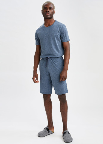Светло-голубой летний комплект(футболка, шорты) с шортами DeFacto