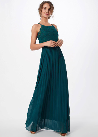 Темно-зеленое вечернее платье в греческом стиле, плиссированное About You однотонное