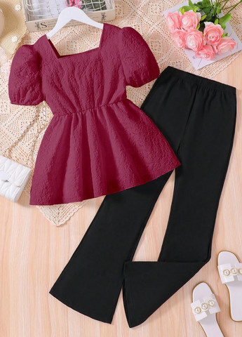 Комбинированный летний комплект (блуза, брюки) SHEIN