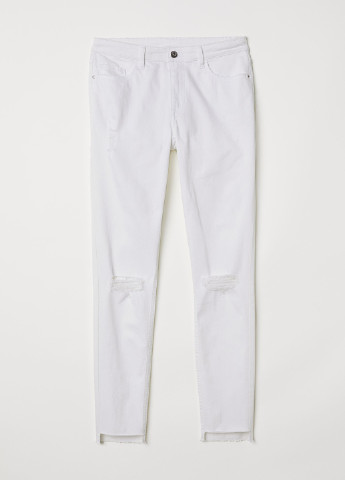 Джинси H&M скінні однотонні білі джинсові бавовна