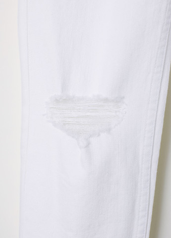 Джинси H&M скінні однотонні білі джинсові бавовна