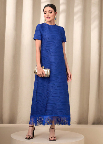 Синее кэжуал платье SHEIN однотонное