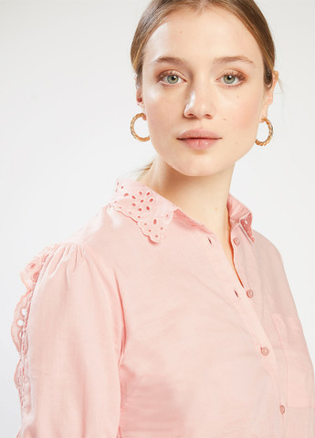 Розовая кэжуал рубашка однотонная Pimkie