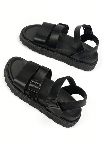 Черные босоножки SHEIN с ремешком