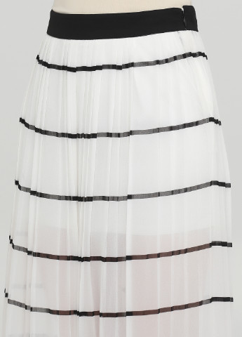 Молочная кэжуал в полоску юбка Vero Moda а-силуэта (трапеция), плиссе