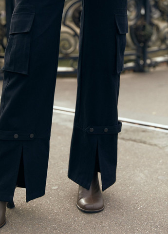 Черные кэжуал демисезонные карго брюки Gepur