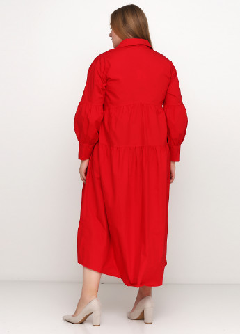 Красное кэжуал платье оверсайз Stella Milani однотонное
