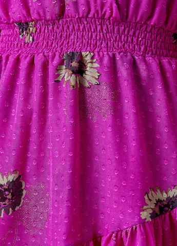 Фуксиновое (цвета Фуксия) кэжуал платье на запах KOTON с цветочным принтом