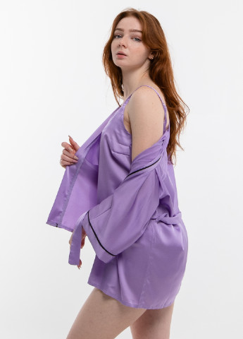 Сиреневая всесезон пижама (піджак + майка + шорты) GorLin