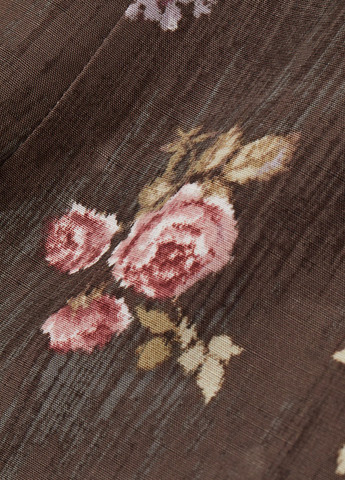 Темно-коричнева кежуал сукня H&M з квітковим принтом