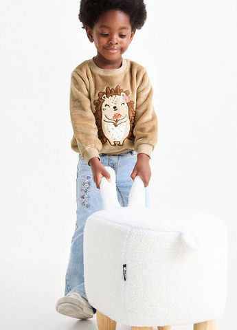 C&A свитшот однотонный бежевый кэжуал полиэстер