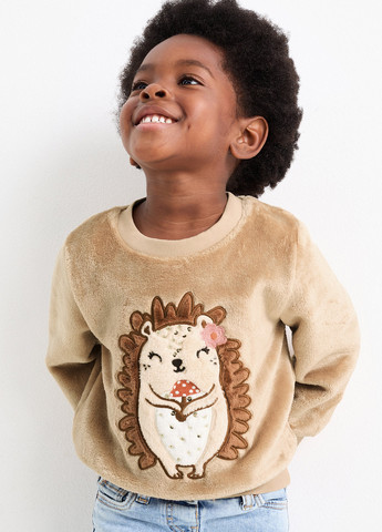 C&A свитшот однотонный бежевый кэжуал полиэстер