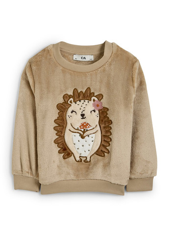 C&A свитшот однотонный бежевый кэжуал полиэстер