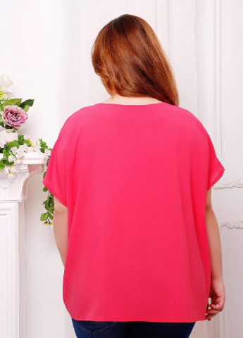 Розовая летняя блуза с перфорацией миранда ярко-розовая Tatiana