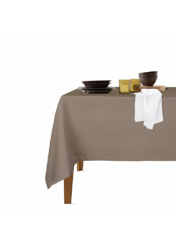 Столовый набор для сервировки стола скатерть Chocolate 140х180 и салфетки тканевые White 35х35 - 4 шт (4822052073711) Cosas (252506536)