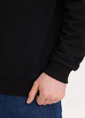 Мужской базовый свитшот KASTA design - Прямой крой однотонный черный кэжуал полиэстер, трикотаж, хлопок - (269000244)