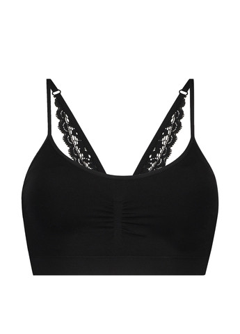 Чёрный топ бюстгальтер Hunkemoller без косточек полиамид