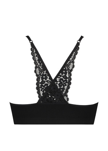 Чёрный топ бюстгальтер Hunkemoller без косточек полиамид