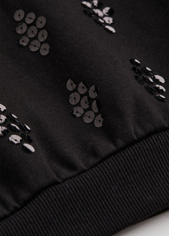 H&M свитшот однотонный черный кэжуал хлопок