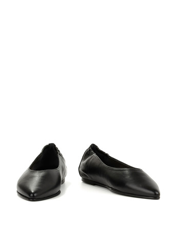 Женские балетки Le'BERDES | чёрные однотонные без декора натуральная кожа (360795528)