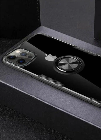 TPU + PC чохол CrystalRing for Magnet (opp) для Apple iPhone 12 Pro Max (6.7 ') Безбарвний / Чорний (is_00000038427_4) Deen (229726667)