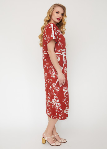 Терракотовое кэжуал платье Miledi с цветочным принтом
