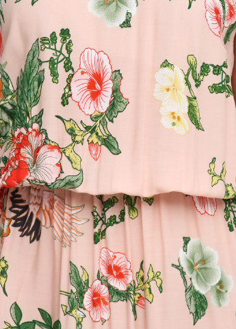 Персикова кежуал сукня Bon Voyage з квітковим принтом