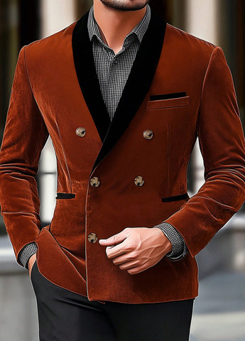 Теракотовий демісезонний костюм (піджак, штани) брючний SHEIN