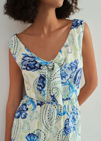 Комбинезон SHEIN комбинезон-брюки цветочный белый кэжуал вискоза