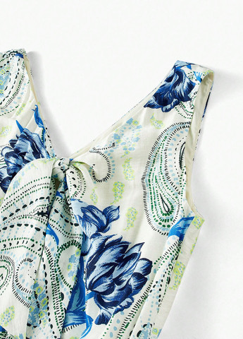 Комбинезон SHEIN комбинезон-брюки цветочный белый кэжуал вискоза