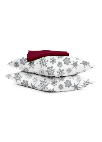 Евро комплект RANFORS BORDO SNOWFLAKES GREY (пододеяльник 200х220 см, простынь 220х240 см, наволочка 2 шт 50х70 см) Cosas (251413661)
