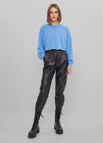 Светло-синий свитшот Bershka меланж без декора (251180941)