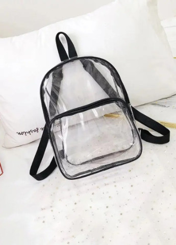 Женский детский прозрачный мини рюкзак черный No Brand (253016864)