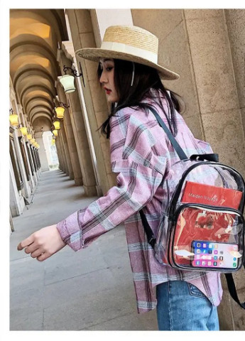 Жіночий дитячий прозорий міні рюкзак чорний No Brand (253016864)