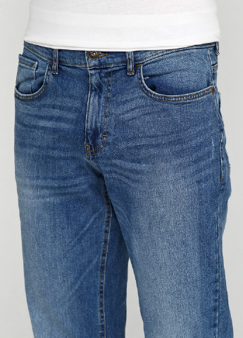 Синие демисезонные со средней талией джинсы F&F