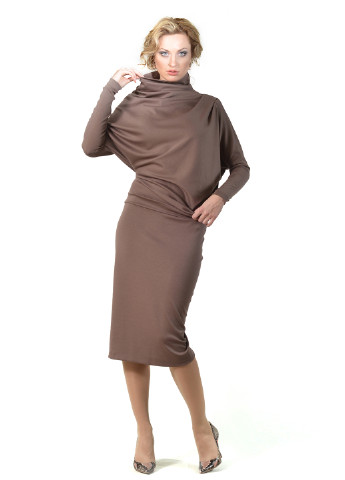 Светло-бежевое кэжуал платье Lada Lucci однотонное