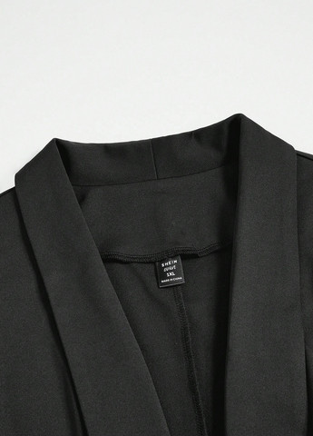 Черный женский жакет SHEIN однотонный - демисезонный