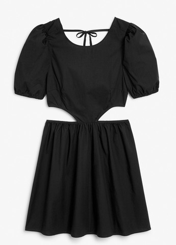 Черное кэжуал платье клеш, с открытой спиной Monki однотонное