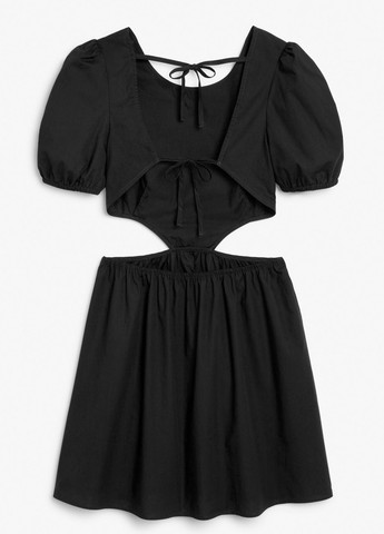 Черное кэжуал платье клеш, с открытой спиной Monki однотонное