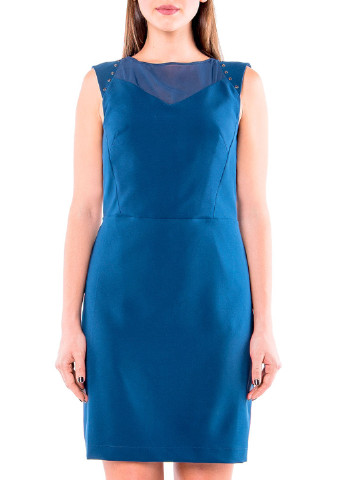 Синее кэжуал платье футляр MR 520 однотонное