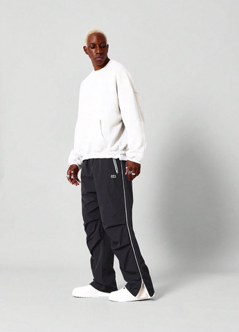 Черные спортивные демисезонные палаццо брюки SHEIN