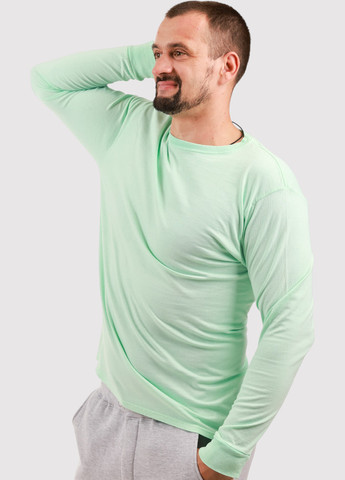 Мятный демисезонный кэжуал лонгслив Blue 84 однотонный