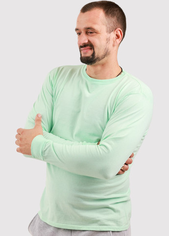 Мятный демисезонный кэжуал лонгслив Blue 84 однотонный