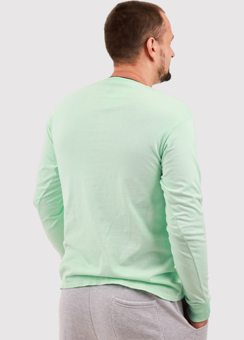 Мятный демисезонный кэжуал лонгслив Blue 84 однотонный