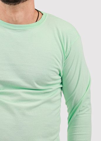 Мятный демисезонный кэжуал лонгслив Blue 84 однотонный