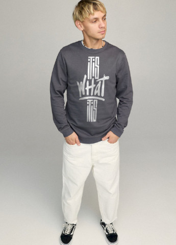 Темно-серый свитшот мужской basic /no flis/ YAPPI (252258790)