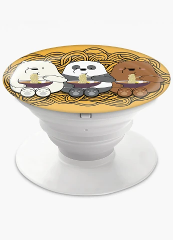 Попсокет (Popsockets) тримач для смартфону Вся правда про ведмедів (We Bare Bears) (8754-2897) Чорний MobiPrint (229014721)