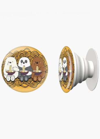 Попсокет (Popsockets) тримач для смартфону Вся правда про ведмедів (We Bare Bears) (8754-2897) Чорний MobiPrint (229014721)